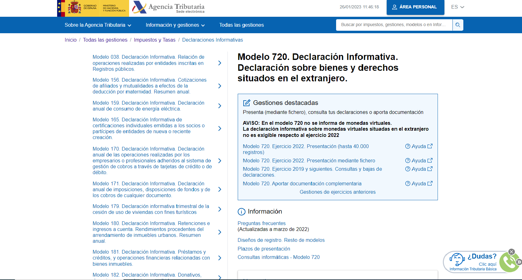 ¿Qué es el modelo 720 de Hacienda?
